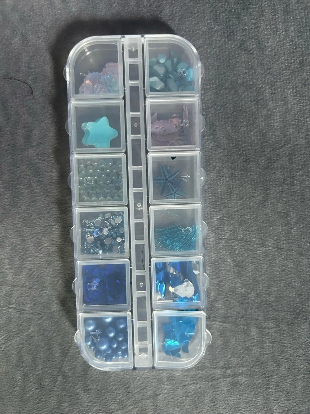 Ocean/Mermaid/Summer themed 3D Nail Art for acrylic nails